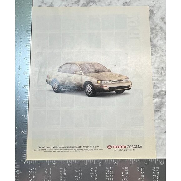 1997 Toyota Corolla Print Ad Vintage 90s Economy Car I Love What You Do For Me - Picture 2 of 5